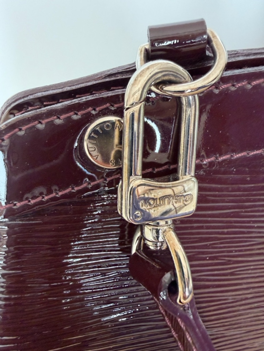 Louis Vuitton Patent Leather Satchel in Deep Wine - Picture 8 of 9